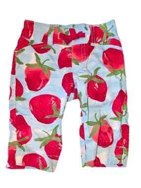 🐲3 FOR $9🦄Gymboree Wide Leg Elastic Waist Strawberry Cropped Pants Capri Girls